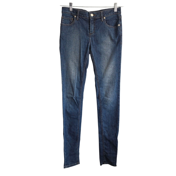 Lacoste Mid Rise Skinny Dark Denim Jeans Sz 27 - Picture 2 of 16